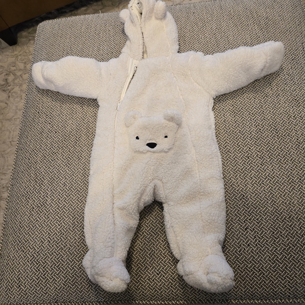 Cozy White Bear Kids One Piece